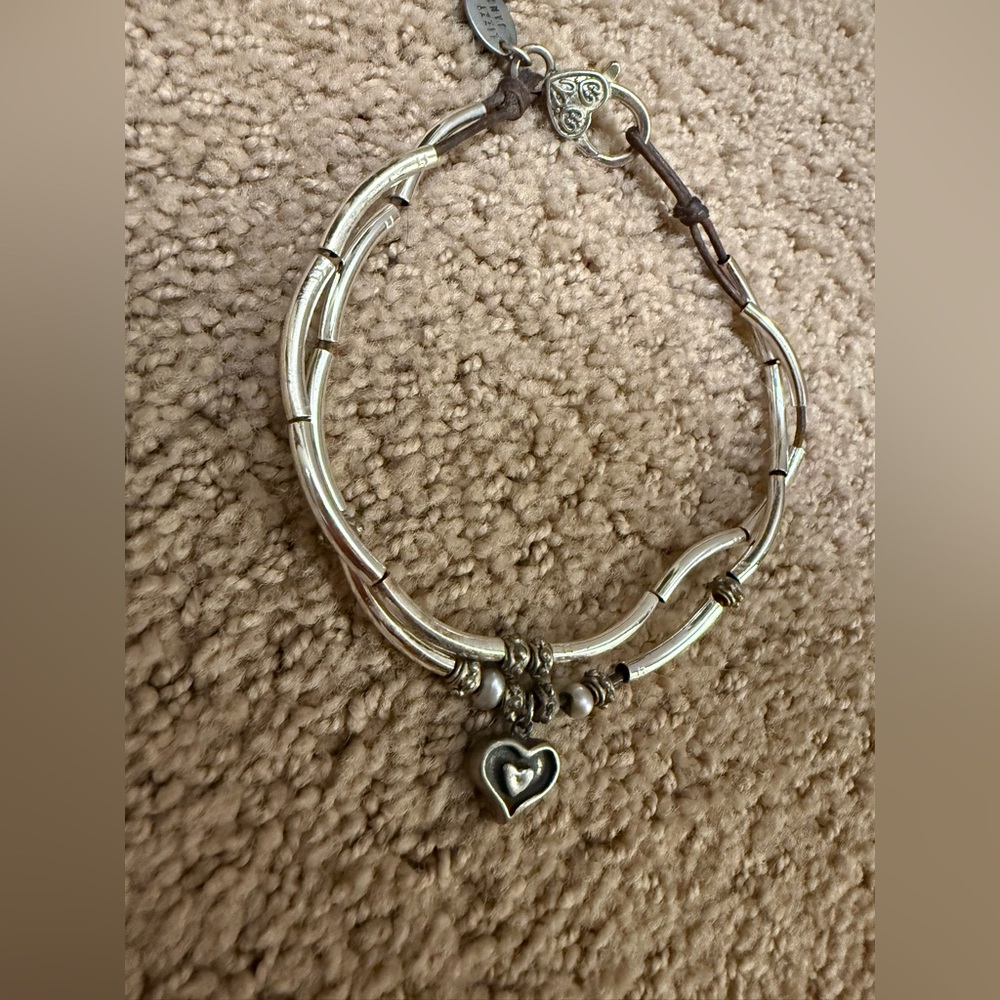 Lizzy James Silver Anklet with Heart Accent - Picture 2 of 6